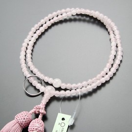 念珠 Dot Comme Des 曹洞宗 Buddha Mala Bead Women's 8 Equal Rose Silk 2 Colors Tassels Fighters 念珠 Zen 念誦 108 Ball Red Crystal Double Row Eight dimensions 102440014 Mala Bag Gift.