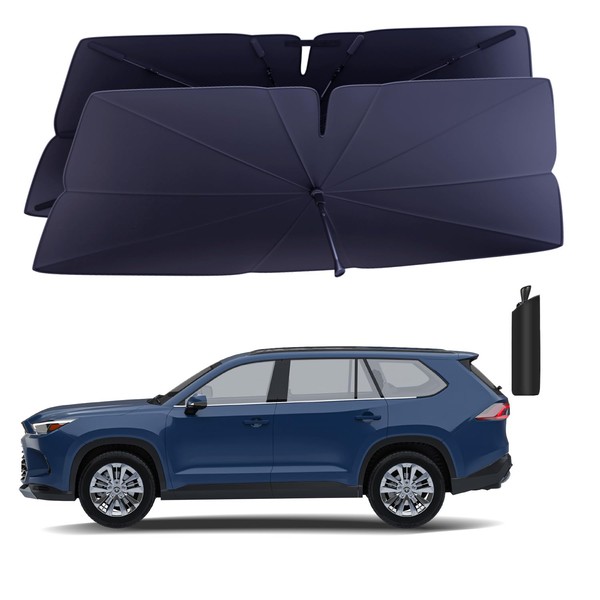 Windshield Sun Shade Umbrella for Toyota-Highlander-2020-2024: Highlander Front Car Window