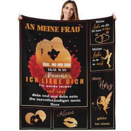 Luogort Geschenk für Frauen, Hochzeitstag Geschenke für Frauen, Kuscheldecke An Meine Frau, Geburtstagsgeschenk Valentinstagsgeschenk Jahrestag Liebe Geschenk für Sie, Flauschige Fleecedecke 130x150cm