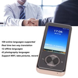 Voice Translator Device, 3 Inch Touch Screen Smart Voice Translator, 109 Online 12 Offline Translator, 43 Photography Language Real-time Voice Translator Device (Luxury Gold)