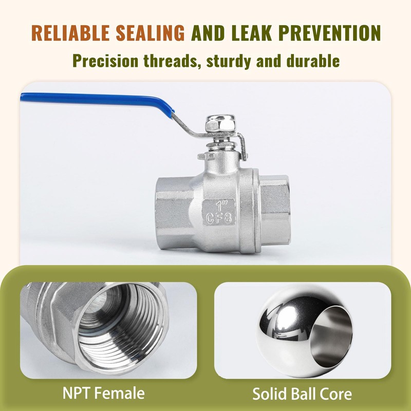SKLSSVF 2 Inch NPT Ball Valve 2 Pack, Female to