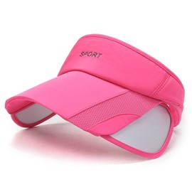 YAMEE Visor Cap Women Men with Retractable Wide Brim, Visor Unisex Sun Visor Hat, Sun Hat Women's Summer Hat Beach Hat for Tennis/Golf/Beach, UV Protection, 1/Pink