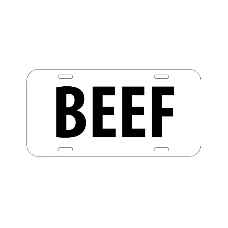 Amel BEEF Famers Ranchers Steak Ribeye Carnivore License Plate Front