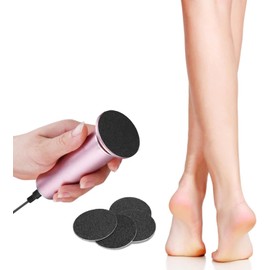 Lima Eléctrica para Pies - Profesional con 60 Discos de Lija, Velocidad Ajustable, 360° Rotación - Elimina Callos, Piel Muerta y Durezas - Ideal para Pedicura en Casa (Rosa)