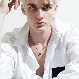 HUKKUN Prince Symbol Necklace Sterling Silver Prince Necklace for Men Prince Symbol Jewellery for Prince Fans, Sterling Silver