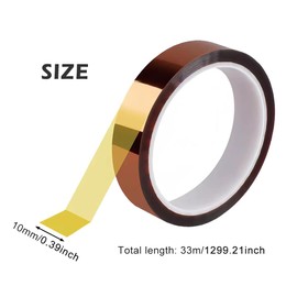 Heat Resistant Tape in High Temperature,Thermal Heatproof Tape with Kap-Ton Tape,Heat Tape for Soldering 3d Printer Sublimation Heat Transfer Tape and Masking and Soldering