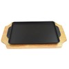 8" x 5" Cast Iron Rectangular Skillet w/Rubberwood Trivet