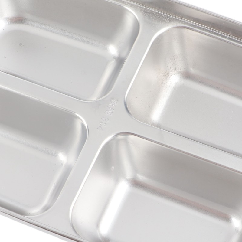 Lunch Box 4 Compartments Design 304 Stainless Steel Matching Tableware