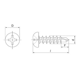 Yamahiro Drill Bis Pan Thickness 0.16 inch (4 mm) Length 1.2 inches (30 mm), Contents: Approx. 100 pieces (545-169)