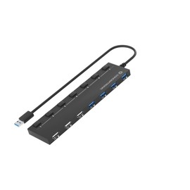 Conceptronic HUBBIES09BP USB Hub 7-Port 4x USB 3.0 3x USB 2.0 with Power Supply Black