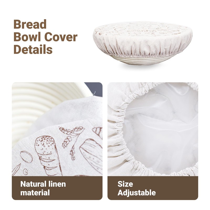 2 Pack 10'' Bowl Covers for Bread Proofing with Plastic