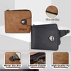 WishLotus Zipper Trifold Wallets for Men, Classic Leather Wallet Come