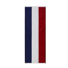 Patriotic Cotton Pull Down Banner By Old Glory Bunting. 3 Stripe Red, White and Blue fully sewn 4th of July USA Banner - 18" x 10'. Made in America