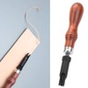 Leather Groover, Adjustable Wood Handle Push Groover Leather Gouge, V