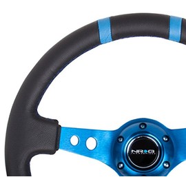 Auto Dynasty NRG Innovations ReinReplacement forced RST-016R-BL 350mm 3" Deep Dish Blue Spoke Steering Wheel