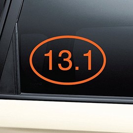 Nashville Decals 13.1 Marathon Euro Oval Vinyl Decal Laptop Car Truck Bumper Window Sticker - Orange