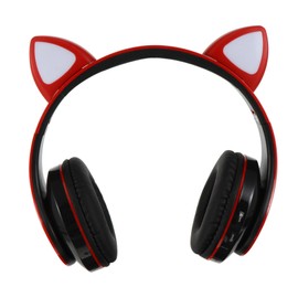 Operitacx Wireless Headset Mit Faltbarem Design Und Beleuchteten Katzenohren Over-Ear Kopfhörer Für Pc Und Laptop Für Cartoon-