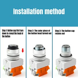Fafeicy Key Switch 2 Positions Safety Button Lock Switch LAY37-11Y/21 Key-Operated Rotary Switch with 2 Buttons, Yellow, Rotary, Manual, Plastic