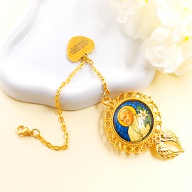 in Loving Memory of Pope Francis Ornament – Dual-Sided Religious Pendant with Angel Wings – Gold Color Catholic Funeral or Memorial Gift