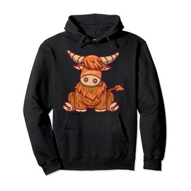 Cute Hairy Scottish Breed Highland Cow Farmer Animal Lover Pullover Hoodie