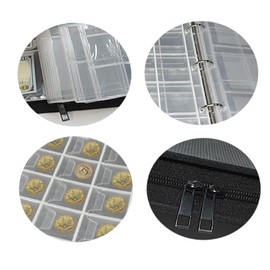 Coin Book, Fireproof Coin Collection Supplies, Coin Holder, Coin Organizer Binder Album for Currency, Pennies, Stamp, Storage, Money Storage Case for Collectors