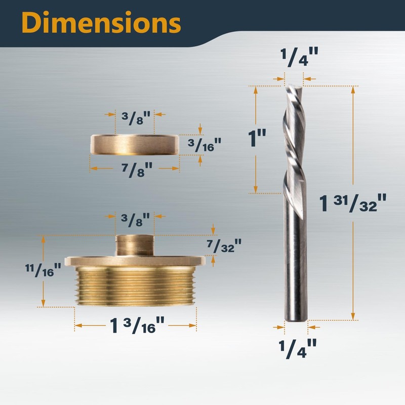 POWERTEC Solid Brass Inlay Kit. Router Bit with 1/4" Cutting