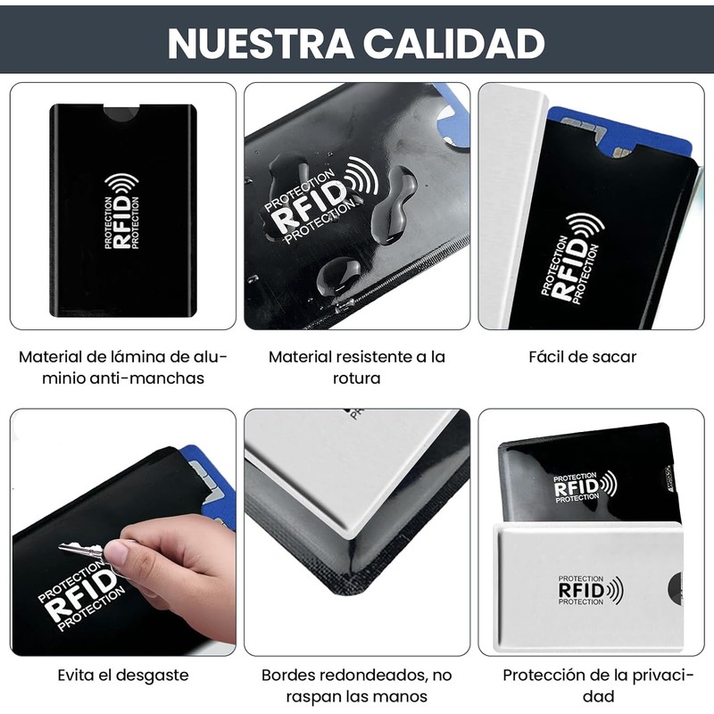 FBXGT 60 PCS Protector RFID para Tarjetas, Protector de Tarjetas