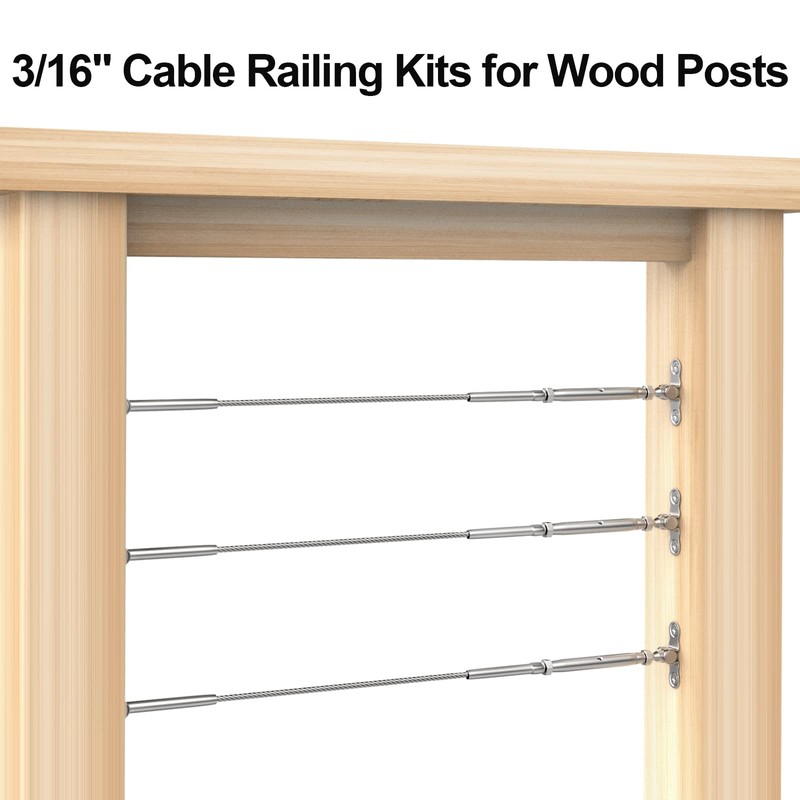 BLIKA 12 Pairs 3/16" Cable Railing Kits, T316 Stainless Steel,