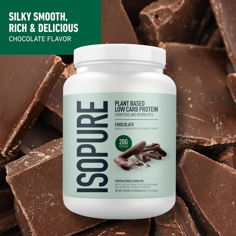Isopure Plant-Based Protein Powder, Lactose Free, Gluten Free, With Iron,