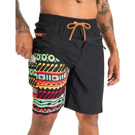 APTRO Men's Swim Trunks with Compression Liner Bathing Suit Quick Dry Swim Shorts MP283 3XL
