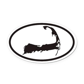 CafePress Cape Cod Euro Oval Car Magnet with Map Oval Car Magnet, Euro Oval Bumper Magnet