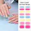 SILPECWEE Semi Cured Gel Nail Strips (Rainbow Color - 16PCS),