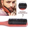 Stiff Boar Bristle Beard Brush with Pear Wood Handle Promotes