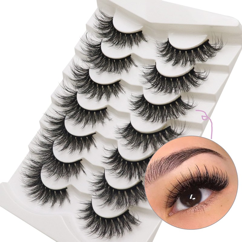 Losha Eyelashes Fluffy Natural Cat Eye False Eyelashes 7 Pairs