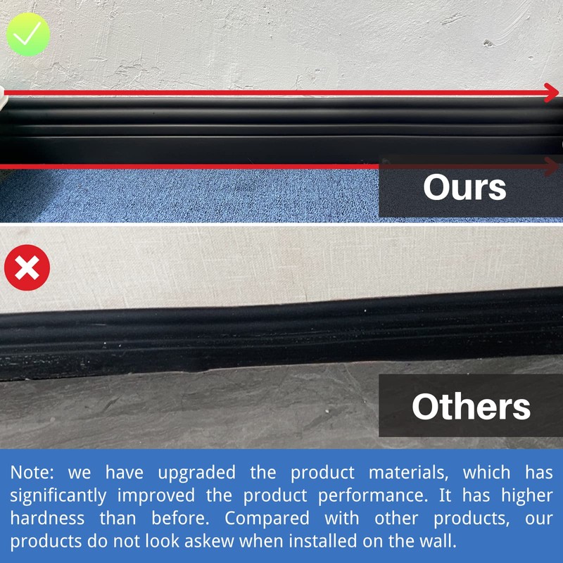 COUKIU Flexible Baseboard Molding Trim, Peel and Stick Rubber Wall