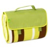 BRUBAKER Fleece Picnic Blanket with Waterproof Backing Light Green Stripes