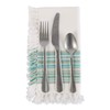 DII Everyday Collection, Fringed Stripe Tabletop, Napkin Set, Teal, 6
