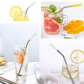 60PCS Silicone Straw Tips With Storage Box, Roucerlin Reusable Straws Tips Covers , Fit Stainless Steel Straws, Prevent Lip Scratches (Transparent)