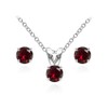B. BRILLIANT Ruby Earrings Necklace for Women Sterling Silver 5mm