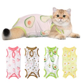 UgyDuky 4Pcs Cat Recovery Suit After Surgery Cat Surgery Recovery Suit Kitten Recovery Suit Breathable E-Collar Alternative Kitten Onesie Pajama Suit for Cats and Dogs Abdominal Skin Anti Licking
