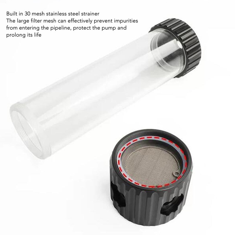 295mm Cylindrical Water Cooling Tank G1/4 Thread PMMA POM Transparent
