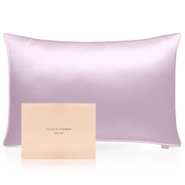 Grace & Company Silky Satin Pillowcase for Hair & Skin, Oeko-Tex Certified Satin Silk Pillowcase with Zipper - Ultra Smooth Pillowcases Standard Size 20”x26” - Nusa Dua