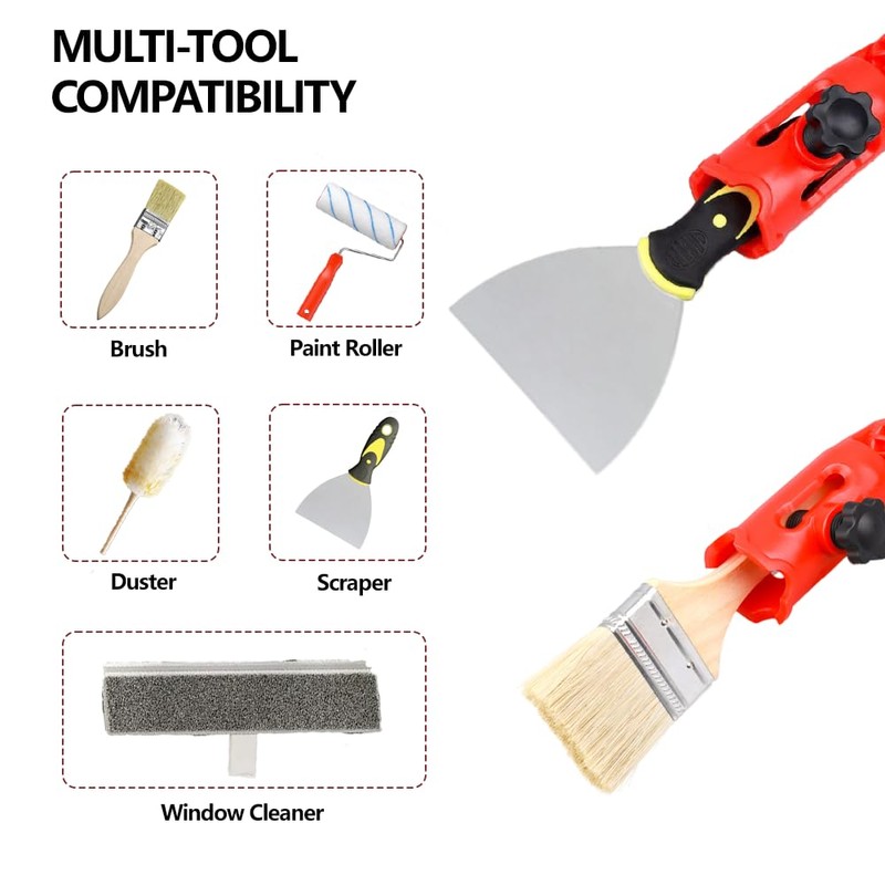 Multi-Angle Paint Brush Extender for High Ceiling Walls Corners,Extension Pole