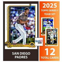 2025 Topps Series 1 San Diego Padres Baseball Card Team Set Jackson Merrill, Manny Machado, Yu Darvish, Xander Bogaerts