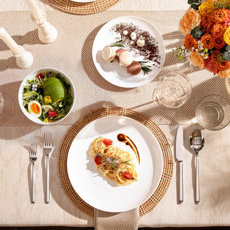 KINGSTONE Bone China Dinnerware Sets, 12-Piece Dinnerware Set for 4,