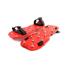 QWORK® Gunite Spiked Shoes, 1 Pair Lawn Aerator Shoes with 1" Short Spikes Perfect for Epoxy Floor, Overlays, Cover Installation, Red Color,(1 Pair)
