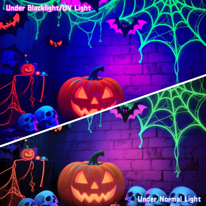AOHMPT Glow-in-the-Dark Halloween Tapestry - UV Reactive Black Light Wall