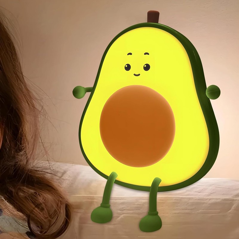 ipalmay Avocado Night Light, Cute Kids Bedroom Lamp, USB Charging