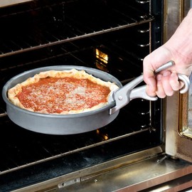 TrueCraftware- 7-7/8" Heavy-Duty Pizza Pan Gripper Aluminum with a Finger-hook-Oven Gripper Clips Pot Lifter Baking Tool Kitchen Pan Tongs Great for Pulling Hot Pizza Pan out of the Oven Microwave
