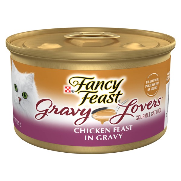 Purina Fancy Feast Gravy Lovers Chicken Feast in Gravy Gourmet Cat Food in Wet Cat Food Gravy - 3 Oz. Can